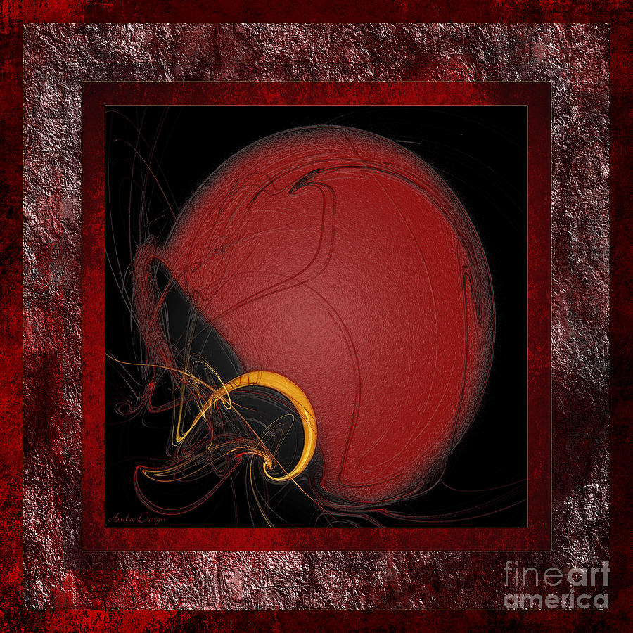 Red Football Helmet Abstract With 2 Digital Art by Andee Design