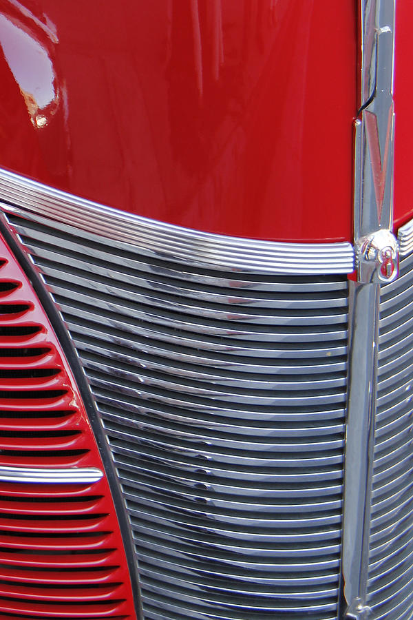 Red Ford Deluxe Grille Photograph by Ben and Raisa Gertsberg