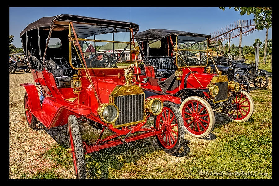 Vintage Photograph - Red Ford  Model T s by LeeAnn McLaneGoetz McLaneGoetzStudioLLCcom