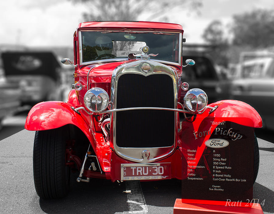 Car Photograph - Red Ford Ute by Michael  Podesta 