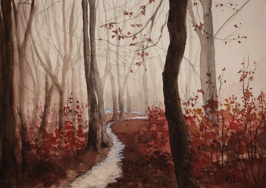 Red Forest Painting by Rachel Bochnia