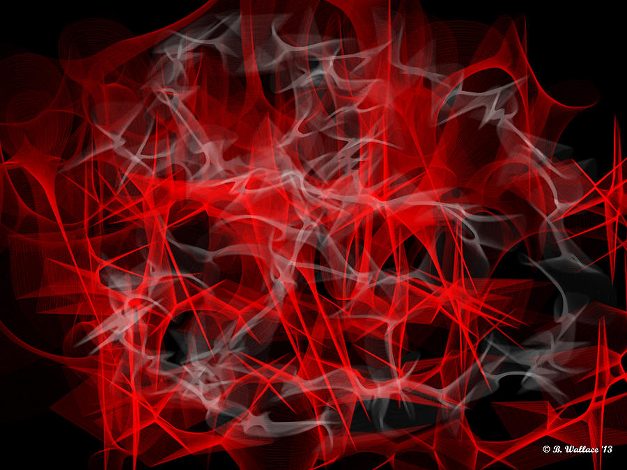 Red Fractal and Smoke Digital Art by Brian Wallace