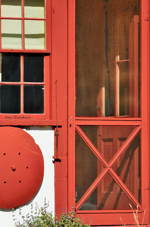 Architecture Photograph - Red Framed Window and Door by Kae Cheatham