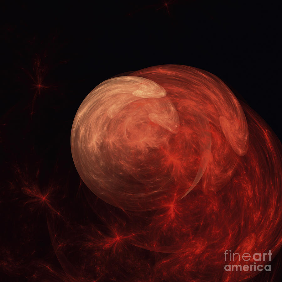 Abstract Digital Art - Red Galaxy by Design Windmill