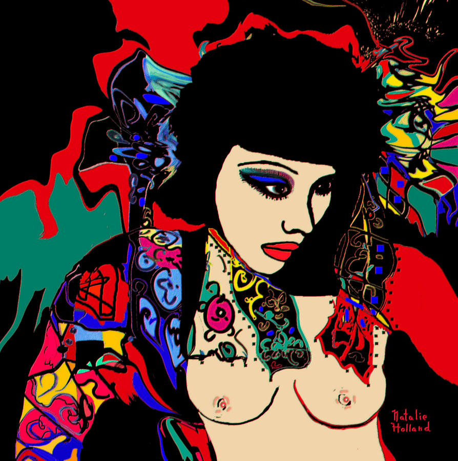 Red Geisha Mixed Media by Natalie Holland