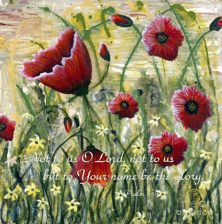 Red Glory with Scripture Painting by Mona Elliott - Fine Art America