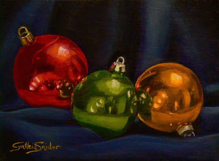 Red Green And Gold Painting by Cynthia Snider