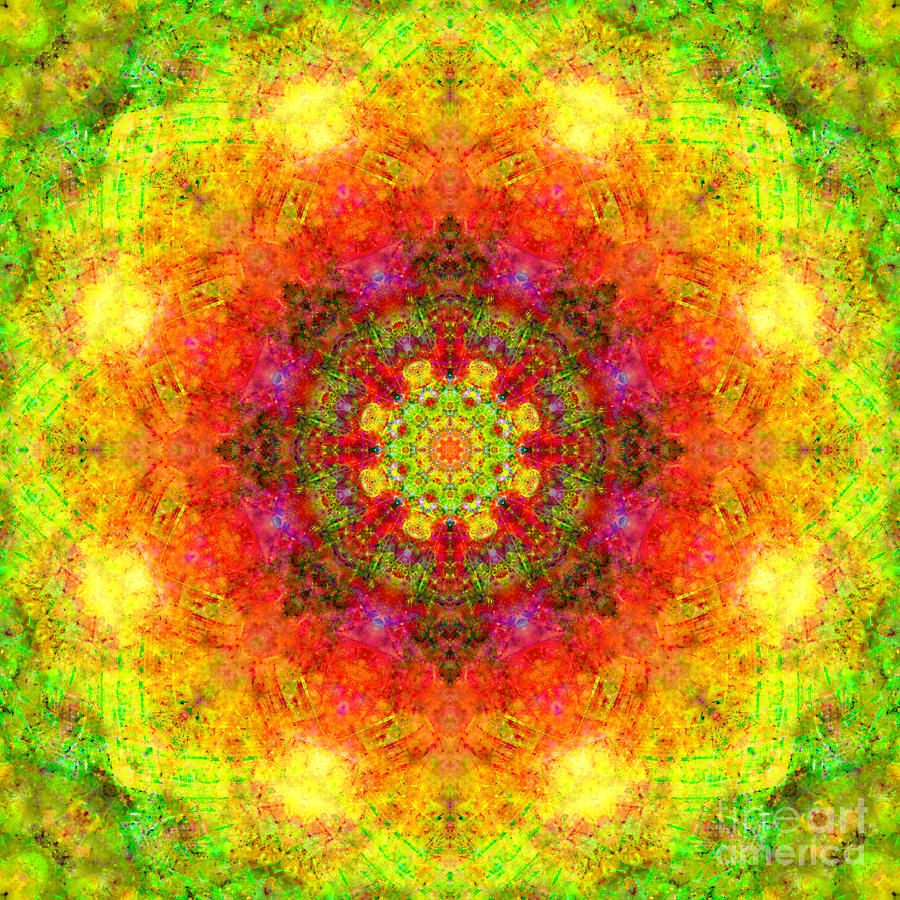 Red Gold Green Mandala Digital Art by Susan Bloom - Fine Art America