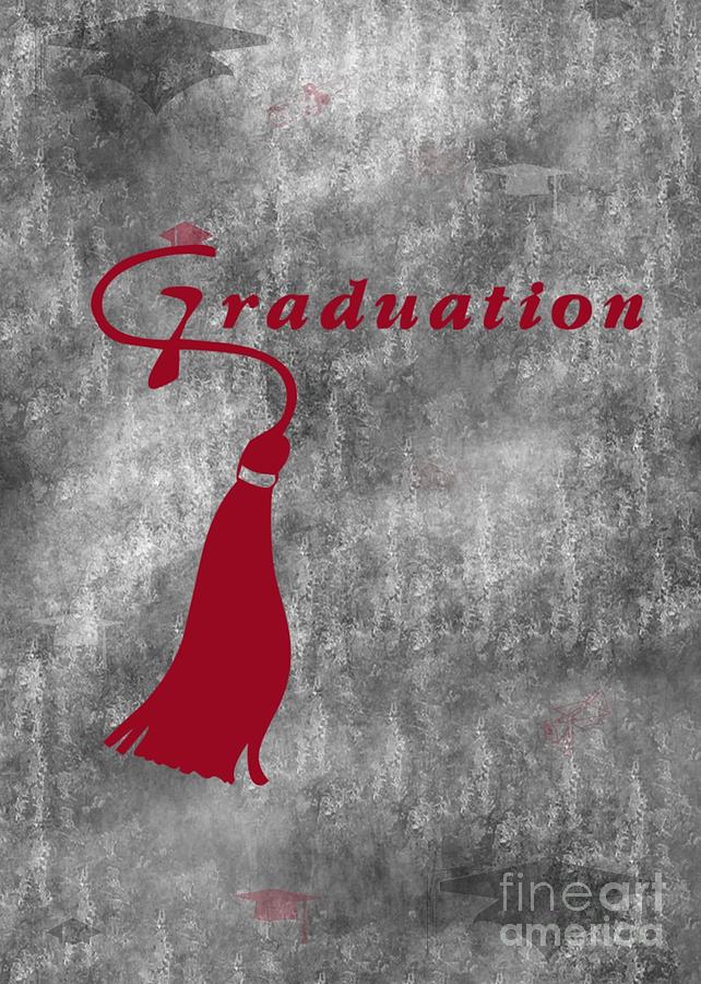 Red Digital Art - Red Graduation by JH Designs