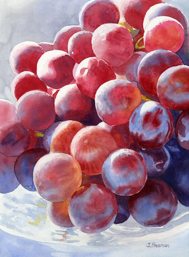 Red Grape Essence Painting by Sharon Freeman