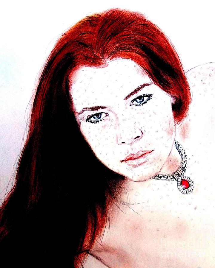 Nude Digital Art - Red Hair and Freckled Beauty Remake II by Jim Fitzpatrick
