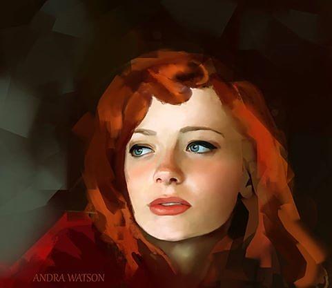 Portrait Digital Art - Red Hair by Andra Watson
