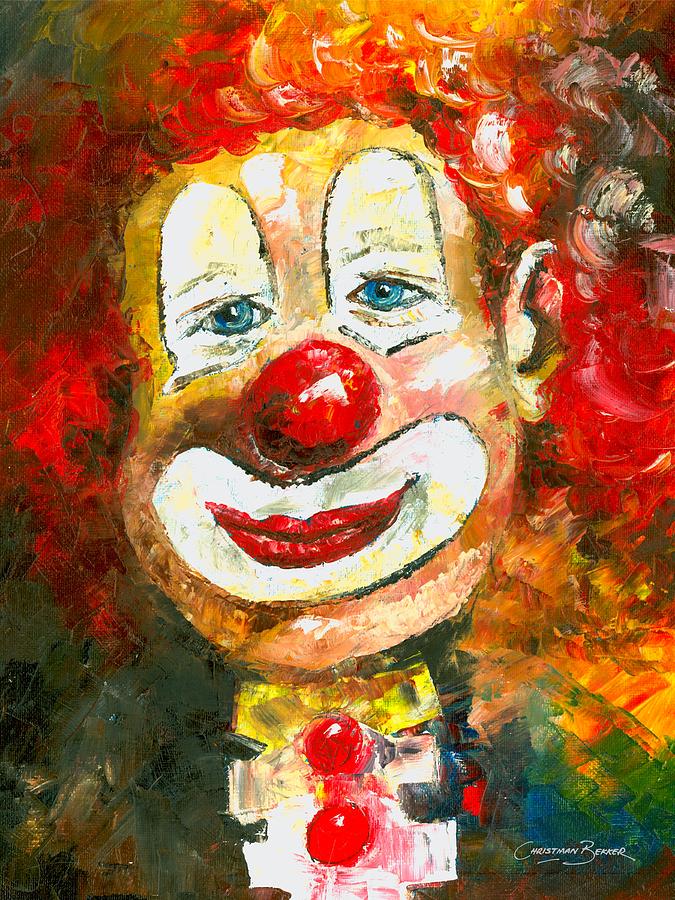 Red Hair Clown Painting by Christiaan Bekker