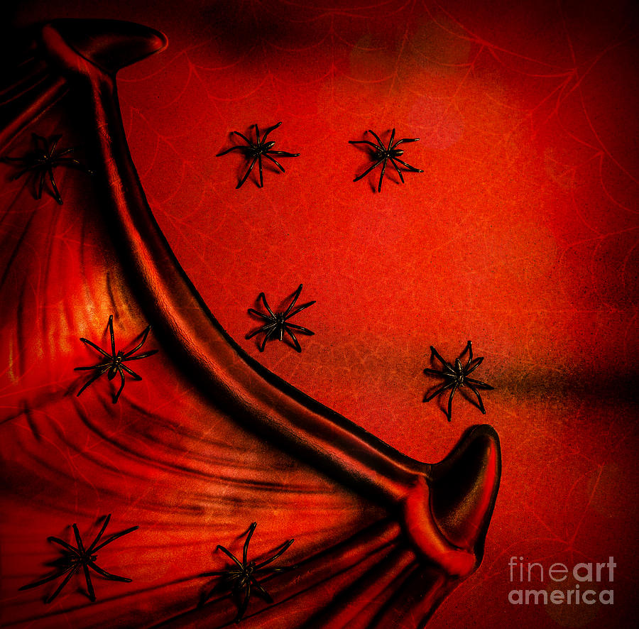 Red Halloween background Photograph by Anna Om