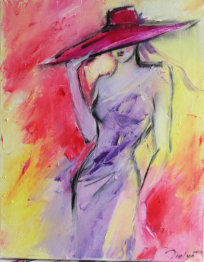 Impressionism Painting - Red Hat Society 3 by Nelya Shenklyarska