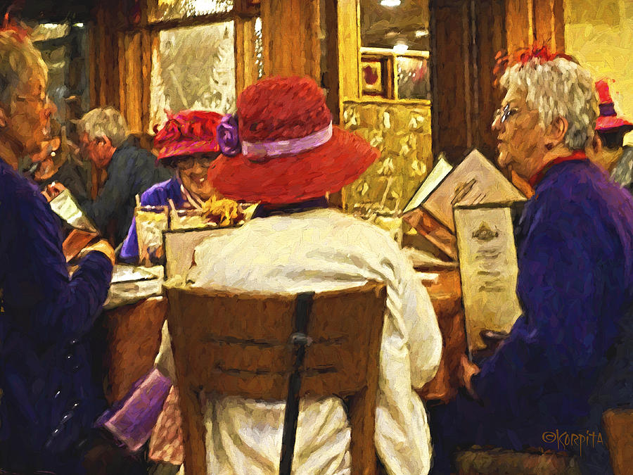 Red Hat Society Ladies Luncheon Purple Photograph by Rebecca Korpita