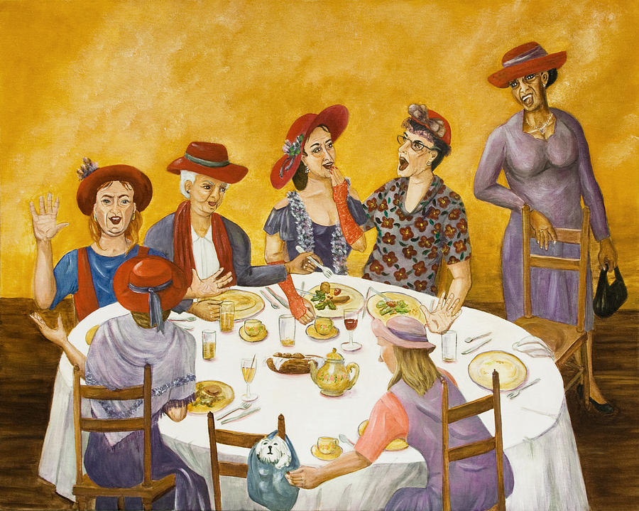 Red Hats Rule Painting by Dorothy Riley