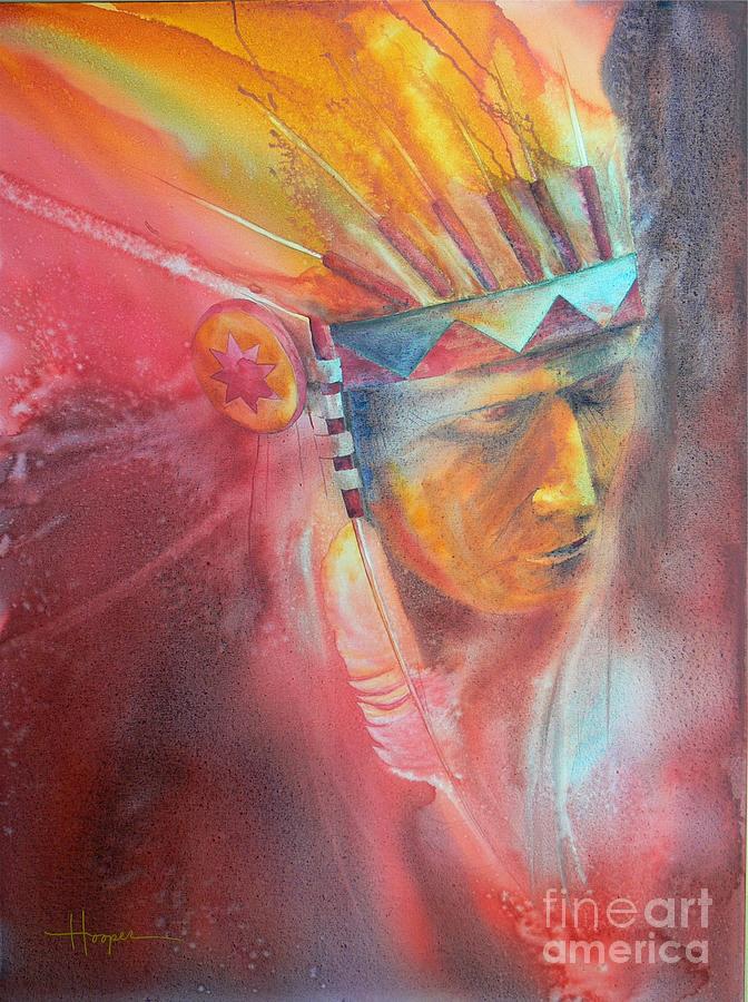 Watercolor Painting - Red Hawk by Robert Hooper