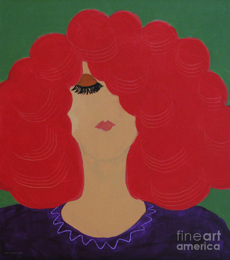 Red Head Painting by Anita Lewis