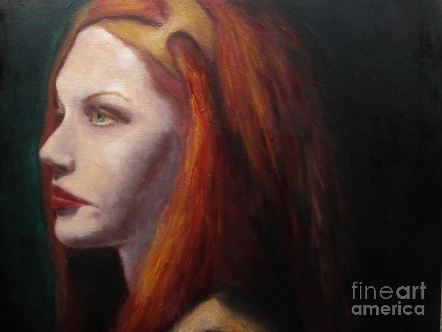 Red Hair Painting - Red Head Beauty by Osborne Lorlinda