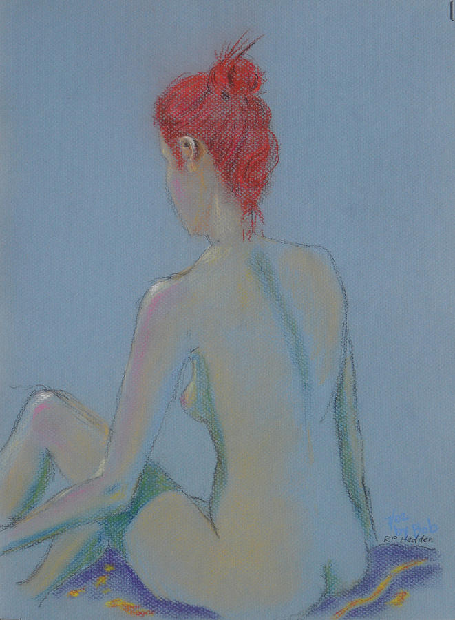 Red Head Model Drawing by Robert P Hedden