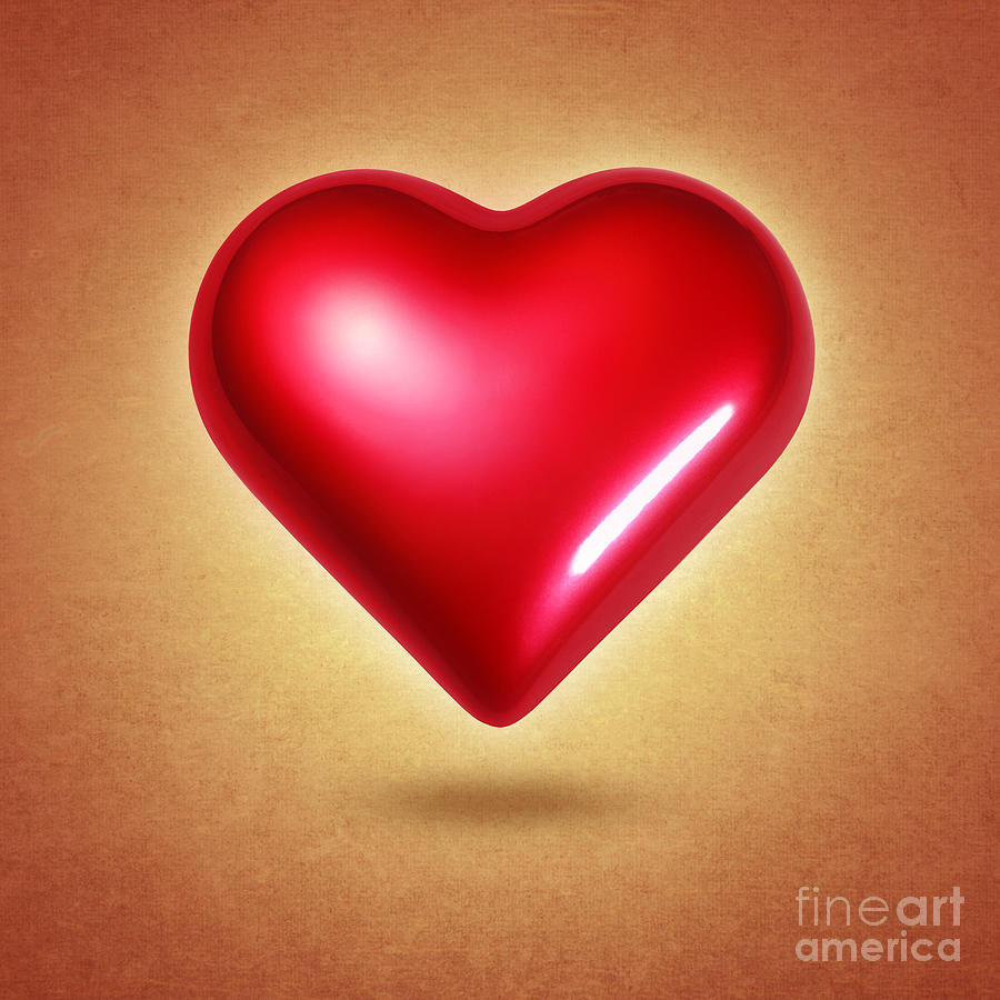 Red Heart Photograph by Carlos Caetano