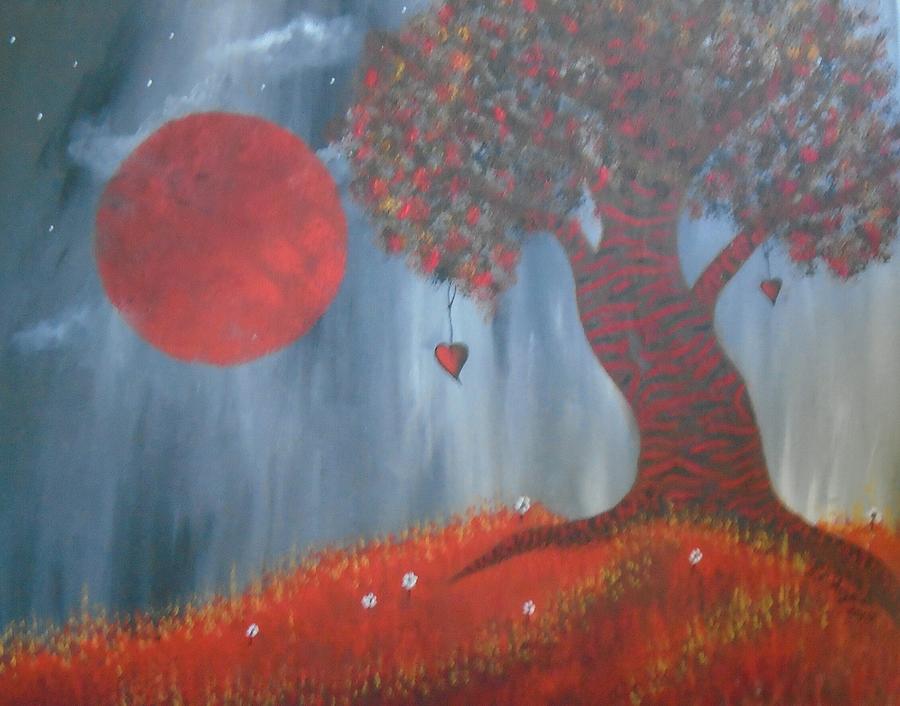 Red Heart Forest Painting By Staci Lyons - Fine Art America