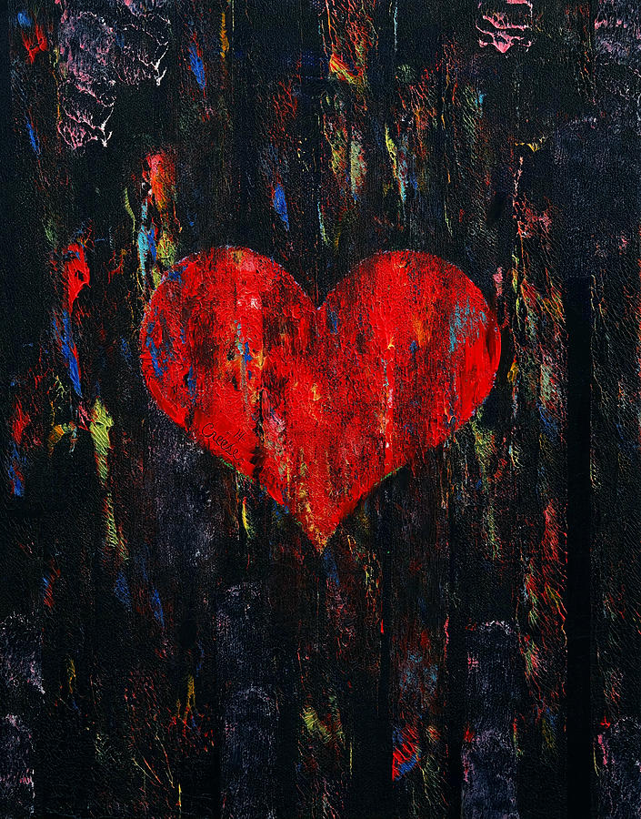 Valentines Day Painting - Red Heart by Michael Creese