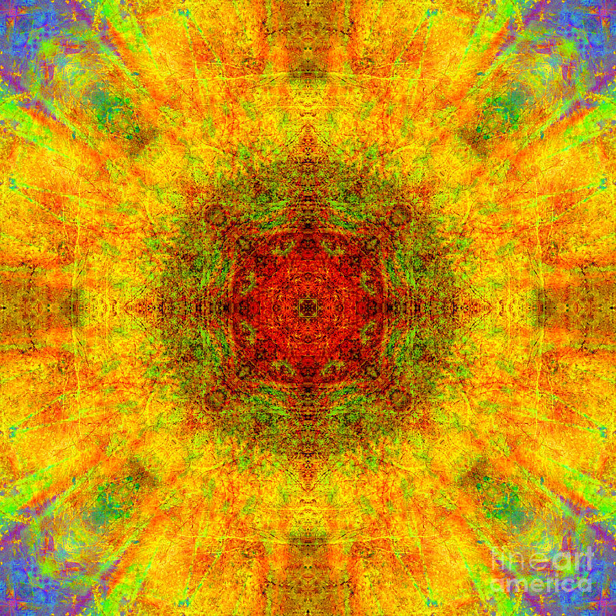 Red Heart Sun Rainbow Mandala Photograph by Susan Bloom - Pixels