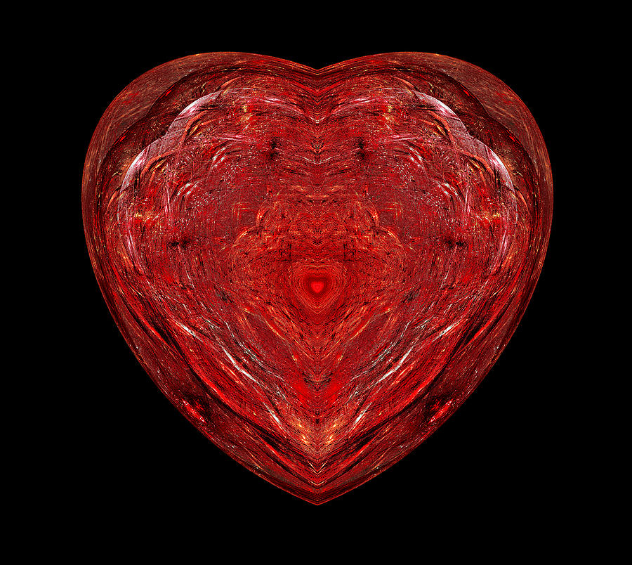Red Heart Digital Art by Sandy Keeton