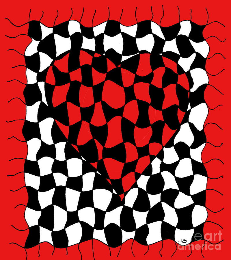Red Heart Tapestry Drawing by Joseph J Stevens