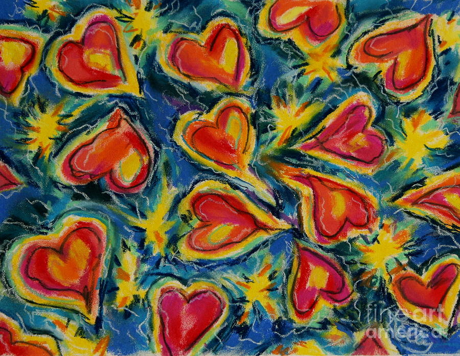 Red Hearts Mixed Media - Red Hearts Dancing by Kelly Athena