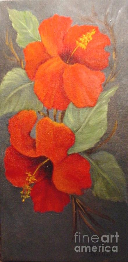 Red Hibiscus Painting by Barbara Haviland