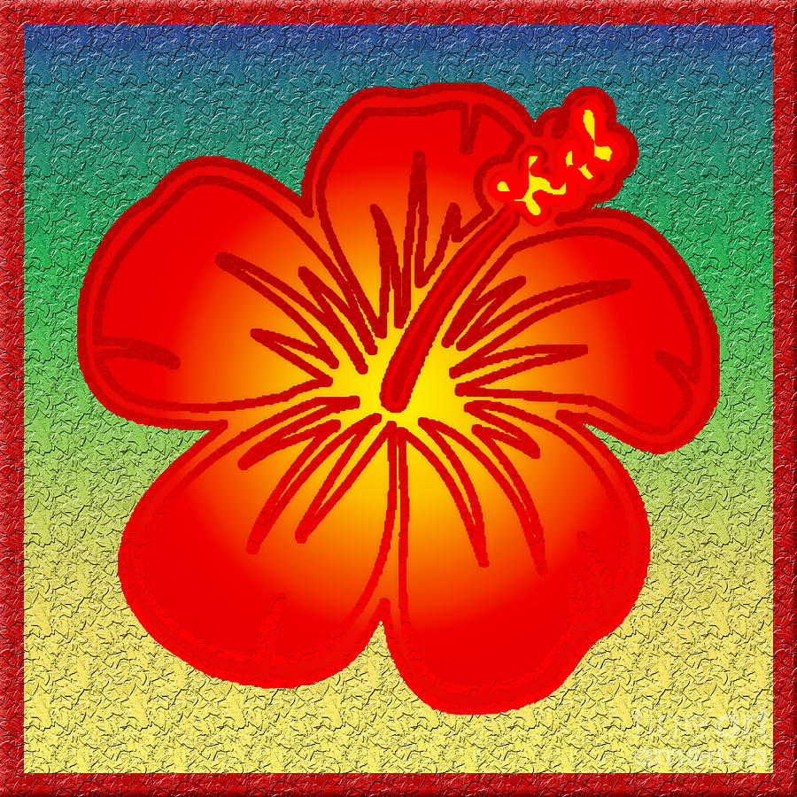 Flowers Still Life Digital Art - Red hibiscus by Gaspar Avila