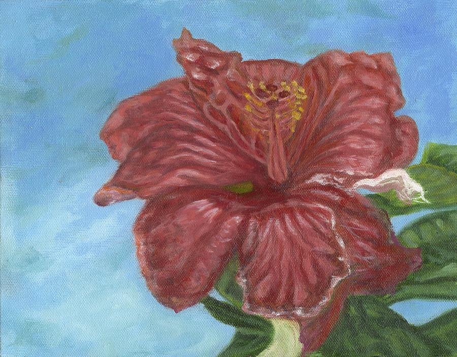 Red Hibiscus Painting - Red Hibiscus by Michael Allen Wolfe