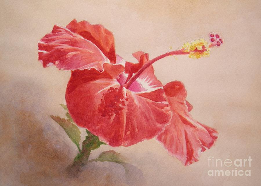 red hibiscus no.2 -SOLD Painting by Lisa Pope