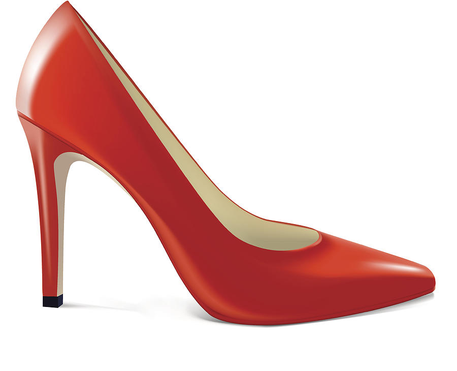 Red High Heel - Vector Illustration Drawing by Lpettet