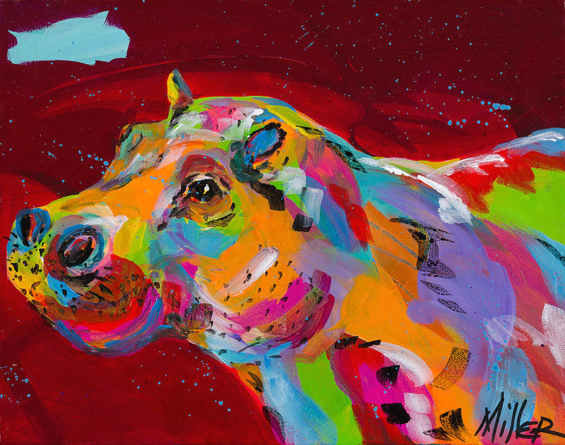 Red Hippo Painting by Tracy Miller - Fine Art America