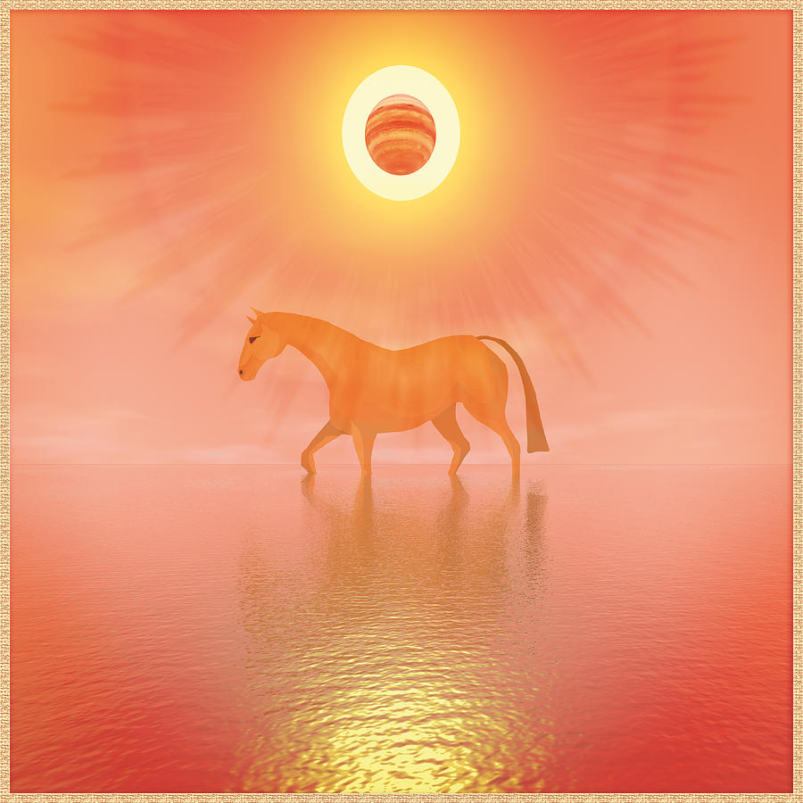 Red horse Digital Art by Harald Dastis