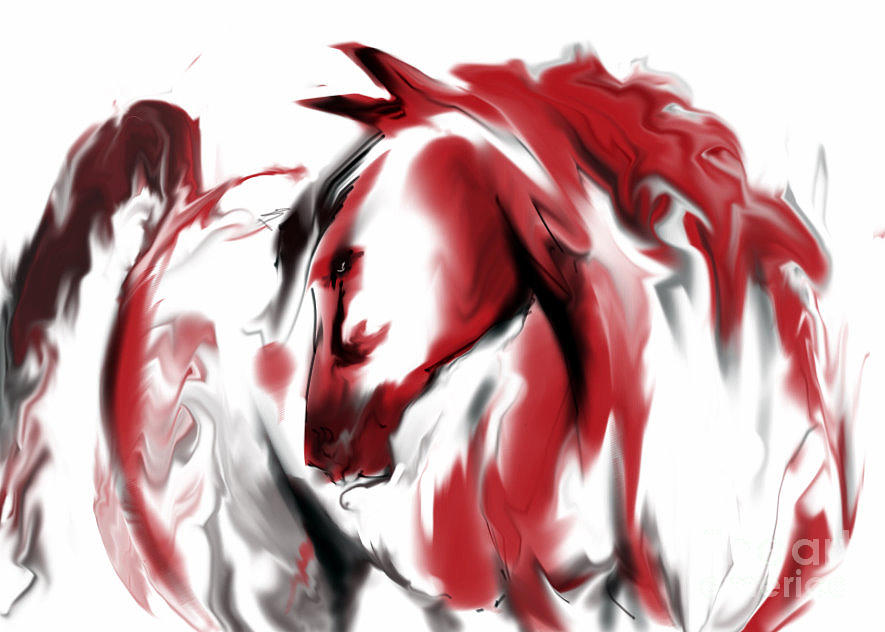 Red Horse Digital Art by Jim Fronapfel