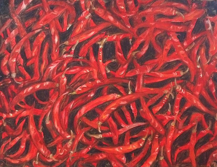 Red Hot Chillies Painting by Usha Shantharam