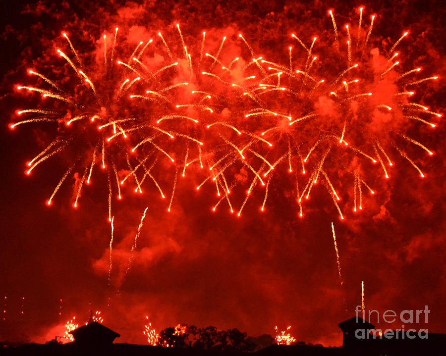 Red Hot Fireworks Photograph by Darla Wood