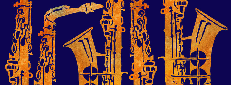 Red Hot Sax Keys Painting by Jenny Armitage