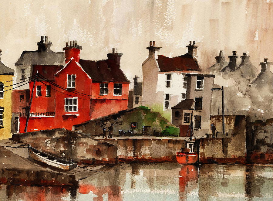 Red House Glandore Cork Painting by Val Byrne