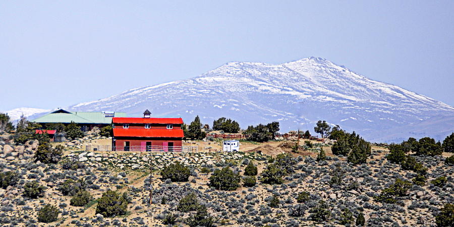 Red House in the High Desert Photograph by AJ  Schibig