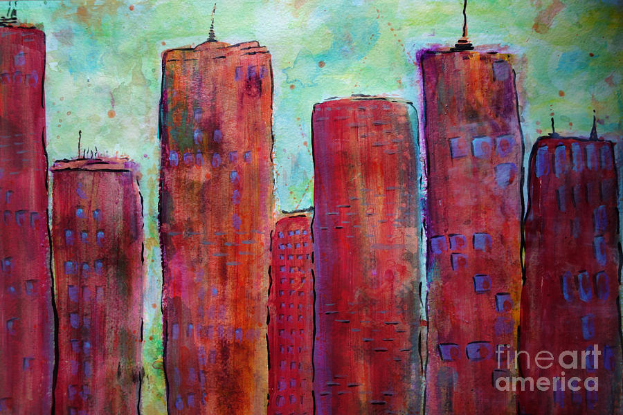 Red In The City Painting by Jacqueline Athmann