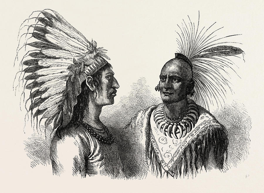 Red Indian Warriors, Us, Usa Drawing by American School - Fine Art America