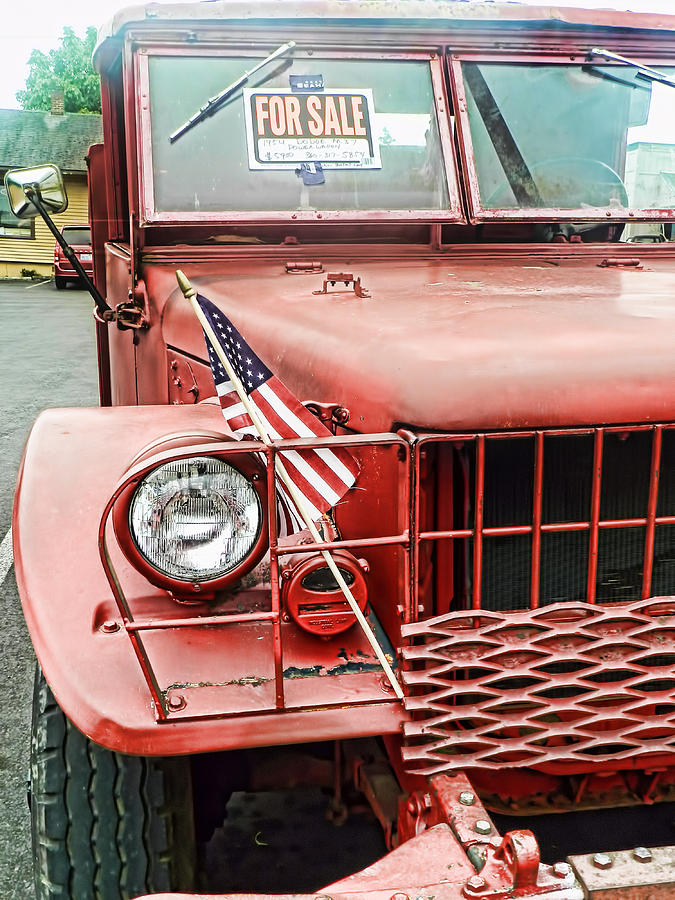 Red Jeep for Sale Photograph by Cathy Anderson