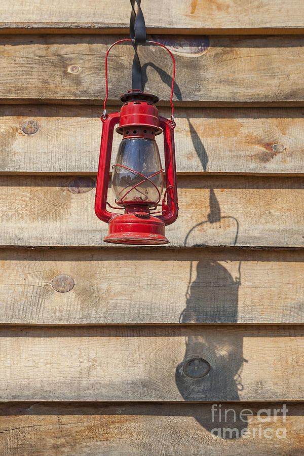 Red Kerosene Lantern Photograph by Bryan Mullennix