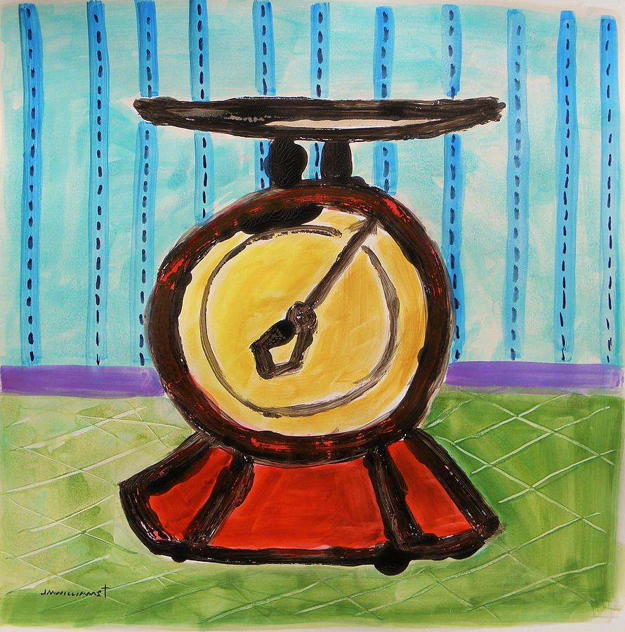 Red Kitchen Scale Painting by John Williams